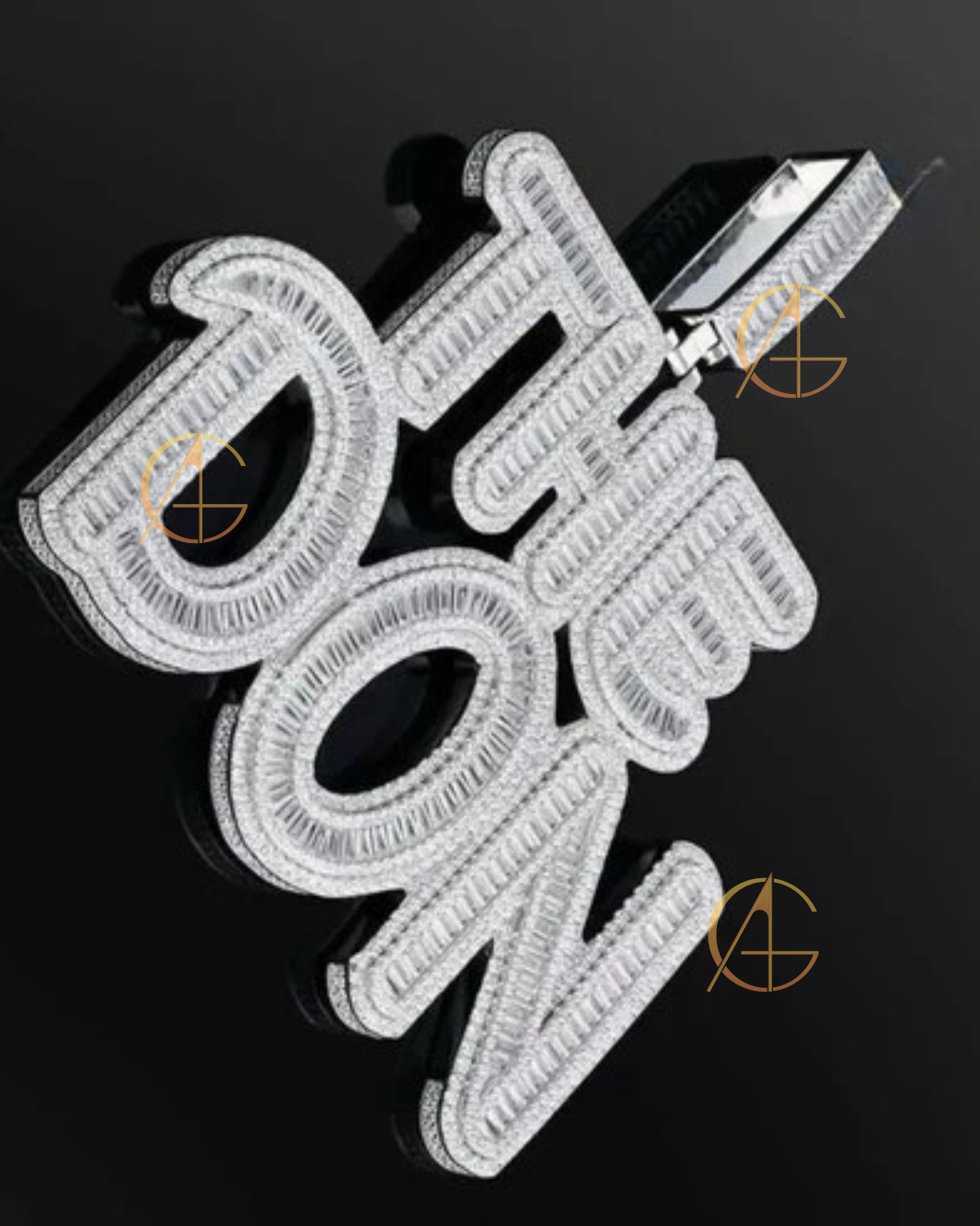 Hot Sale Iced Out Name Pendant - Custom Moissanite Hip Hop Necklace by Auren