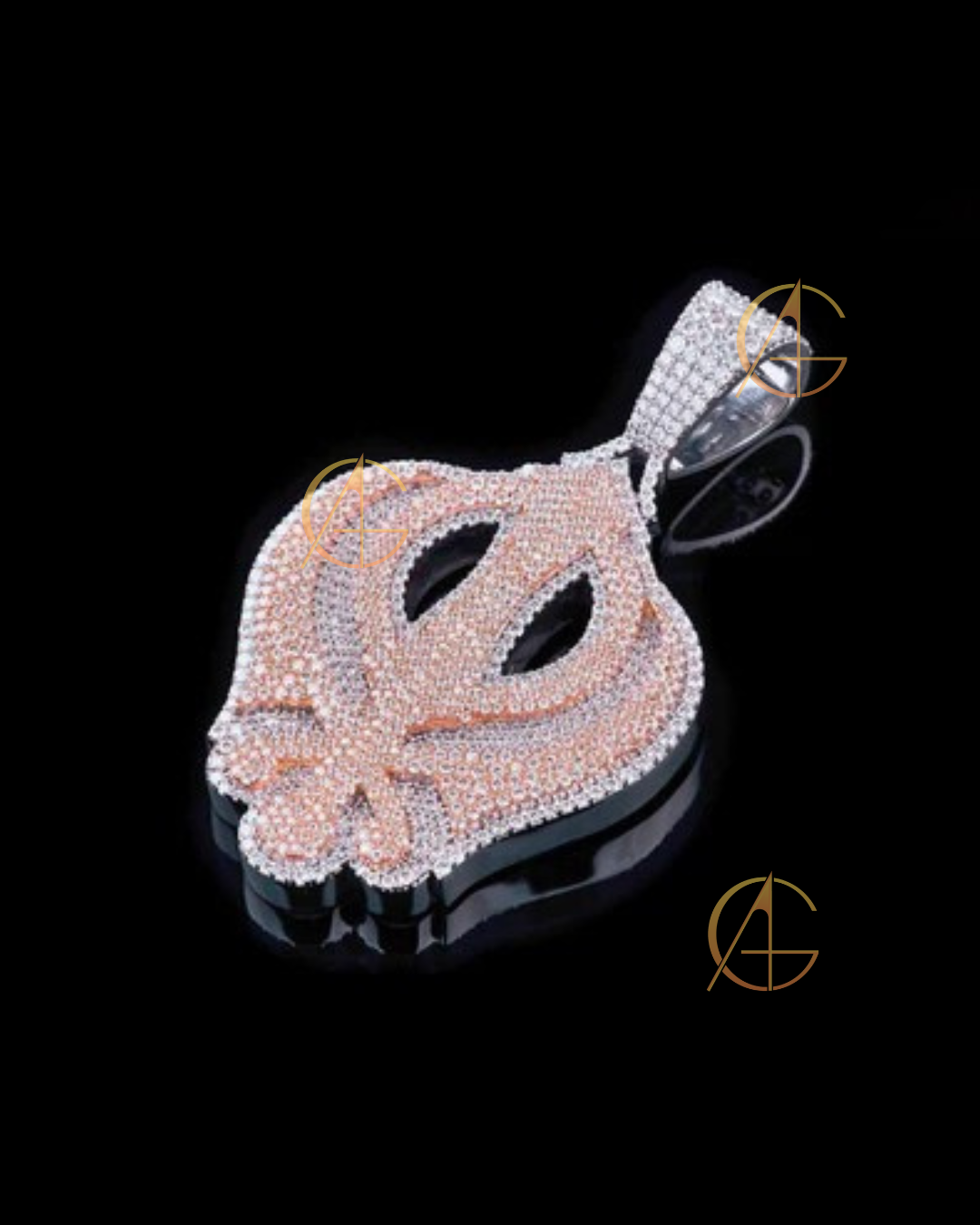 Custom Two Tone with Moissanite Diamond Luxury Pendant By Auren