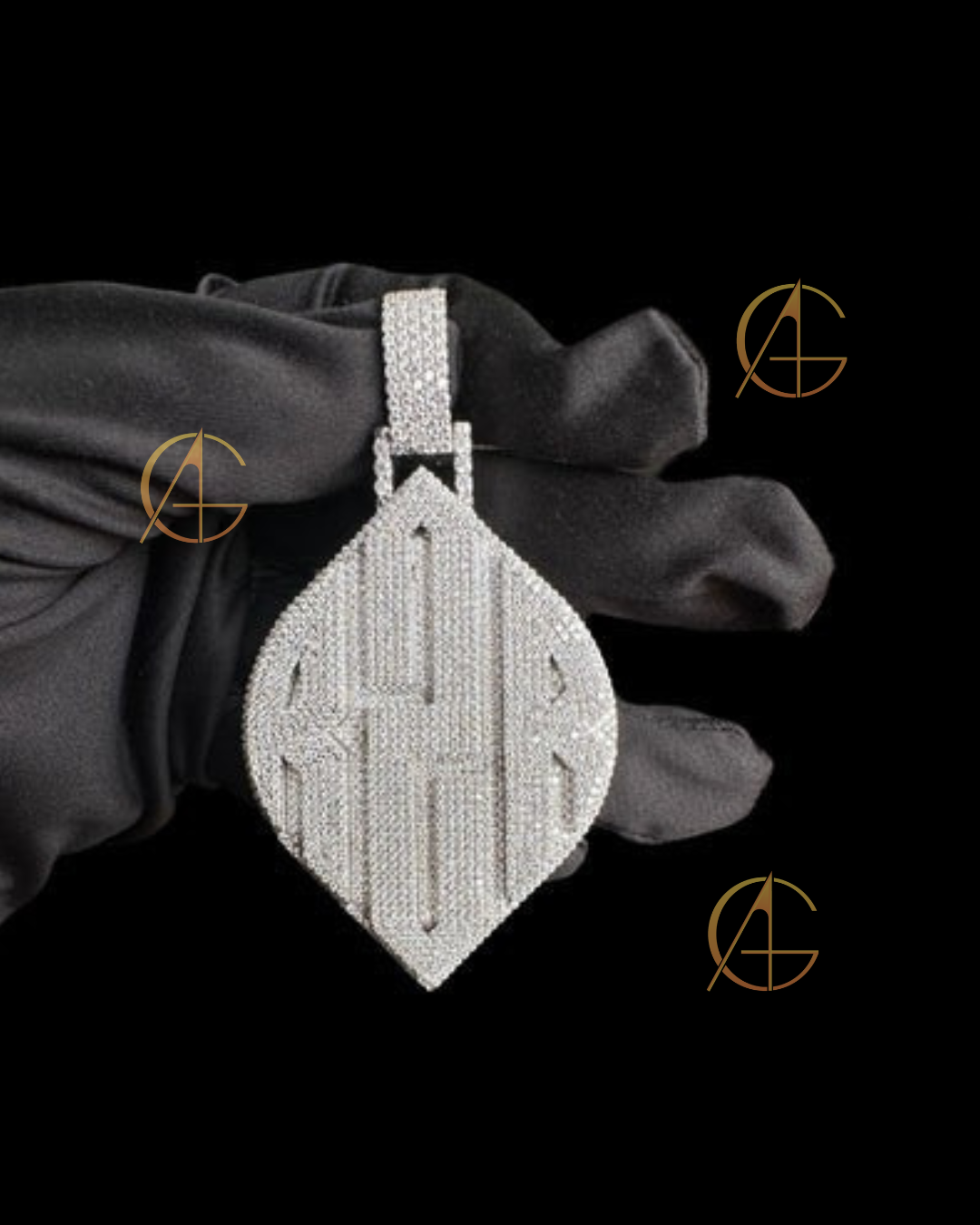 Hiphop Pendant 925 Silver Custom Letter VVS Diamonds Iced Out Custom Moissanite Pendant By Auren