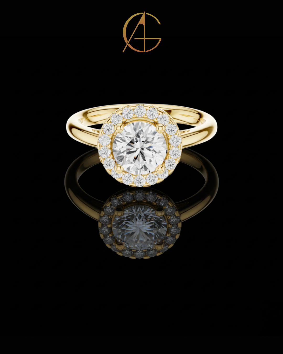 1.00 CT Radiant Round Halo Moissanite Diamond Classic Engagement Ring with Brilliant Center Stone & Halo Sparkle
