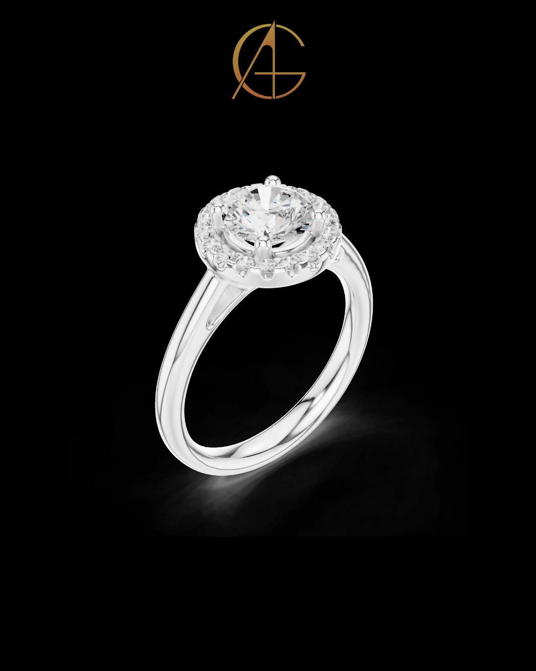 1.00 CT Radiant Round Halo Moissanite Diamond Classic Engagement Ring with Brilliant Center Stone & Halo Sparkle