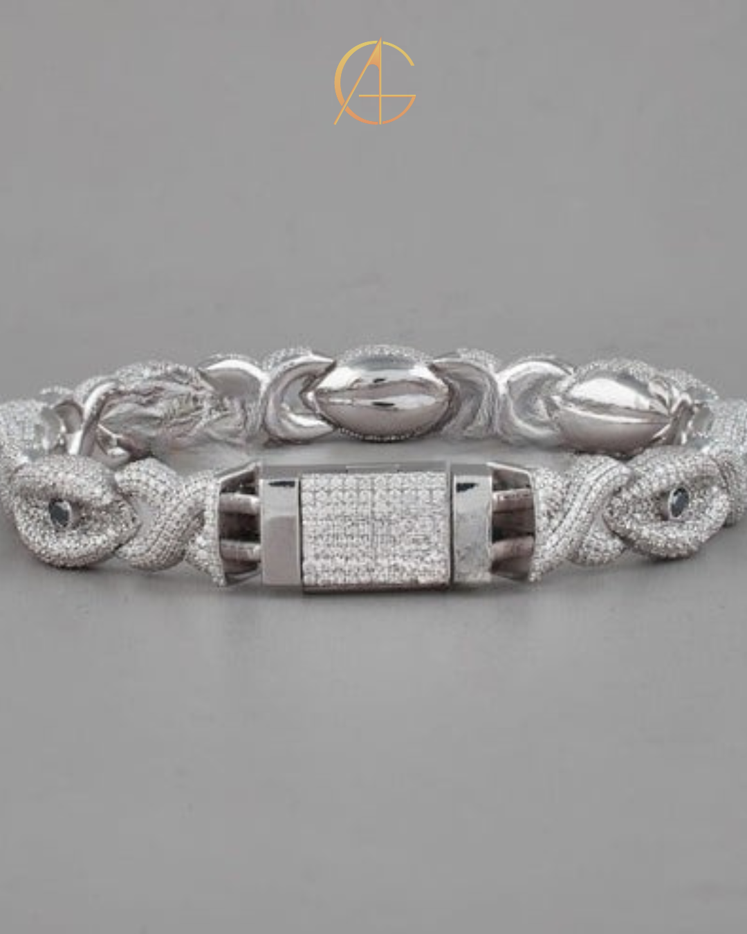 Trandy Custom Moissanite Diamond Cuban Bracelet Jewelry by Auren Gems
