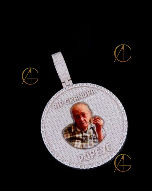 Custom Men’s Moissanite Pendant – 925 Silver Hip Hop Necklace for Grandpa By Auren