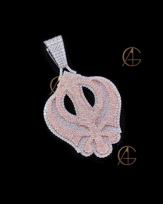 Custom Two Tone with Moissanite Diamond Luxury Pendant By Auren