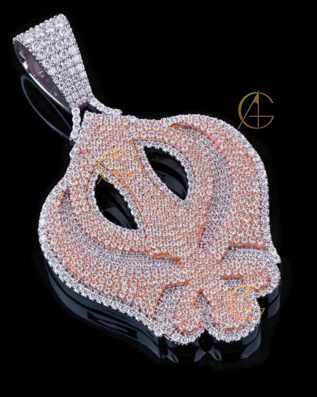 Custom Two Tone with Moissanite Diamond Luxury Pendant By Auren