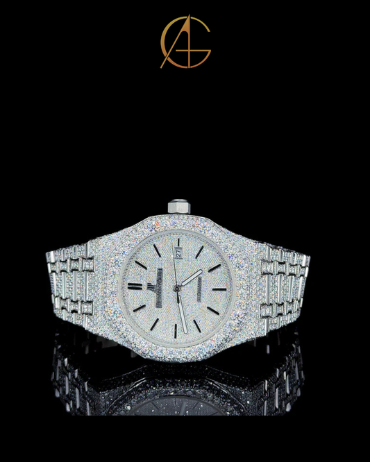 AP Full White With Stick Dial Moissanite Diamond Watch