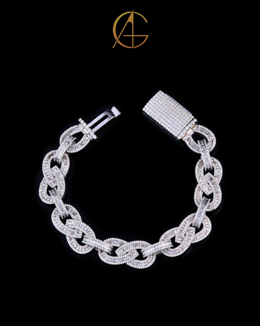 Designer Moissanite Diamond Cuban Bracelet Bold Luxury Style By Auren Gems
