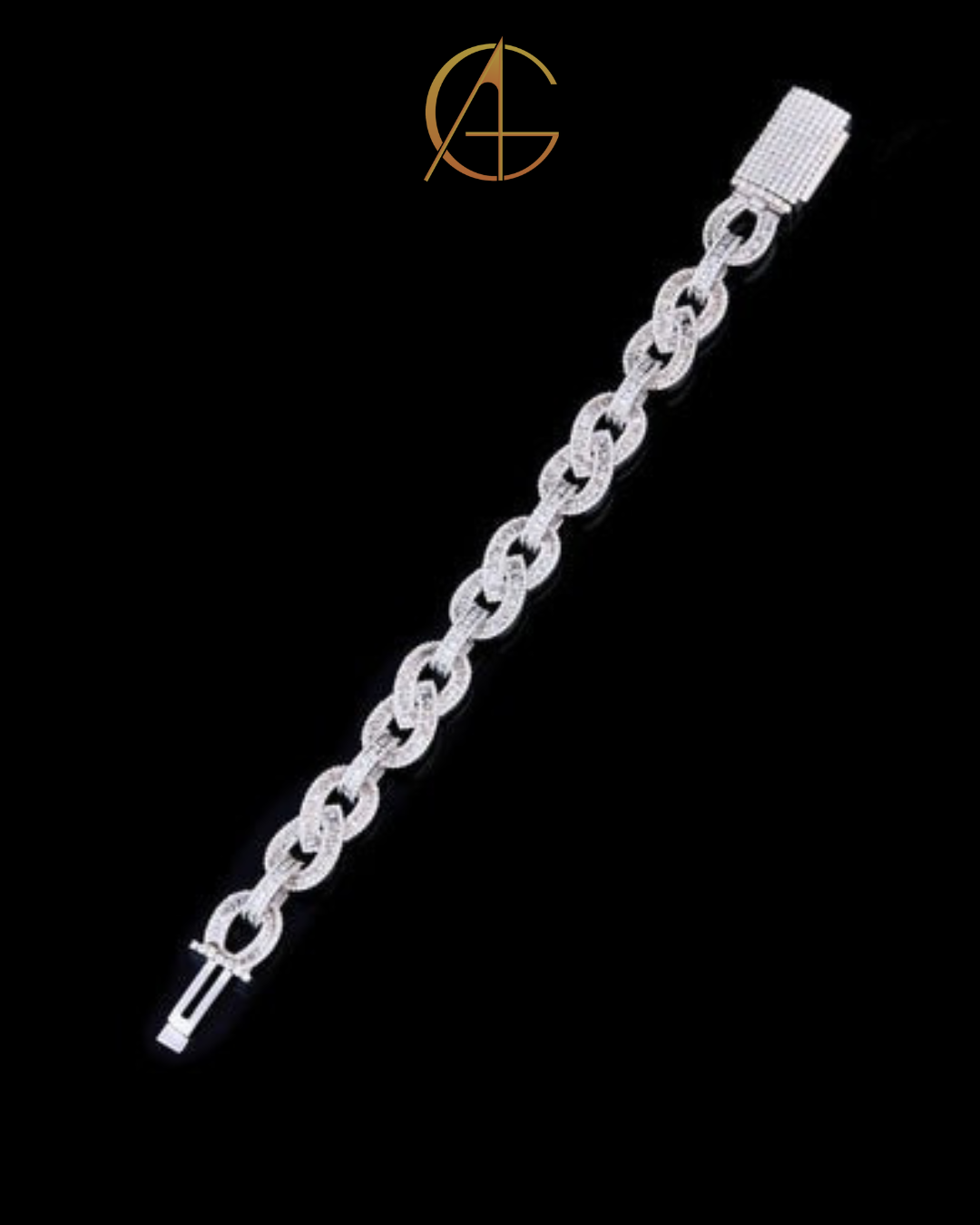 Designer Moissanite Diamond Cuban Bracelet Bold Luxury Style By Auren Gems