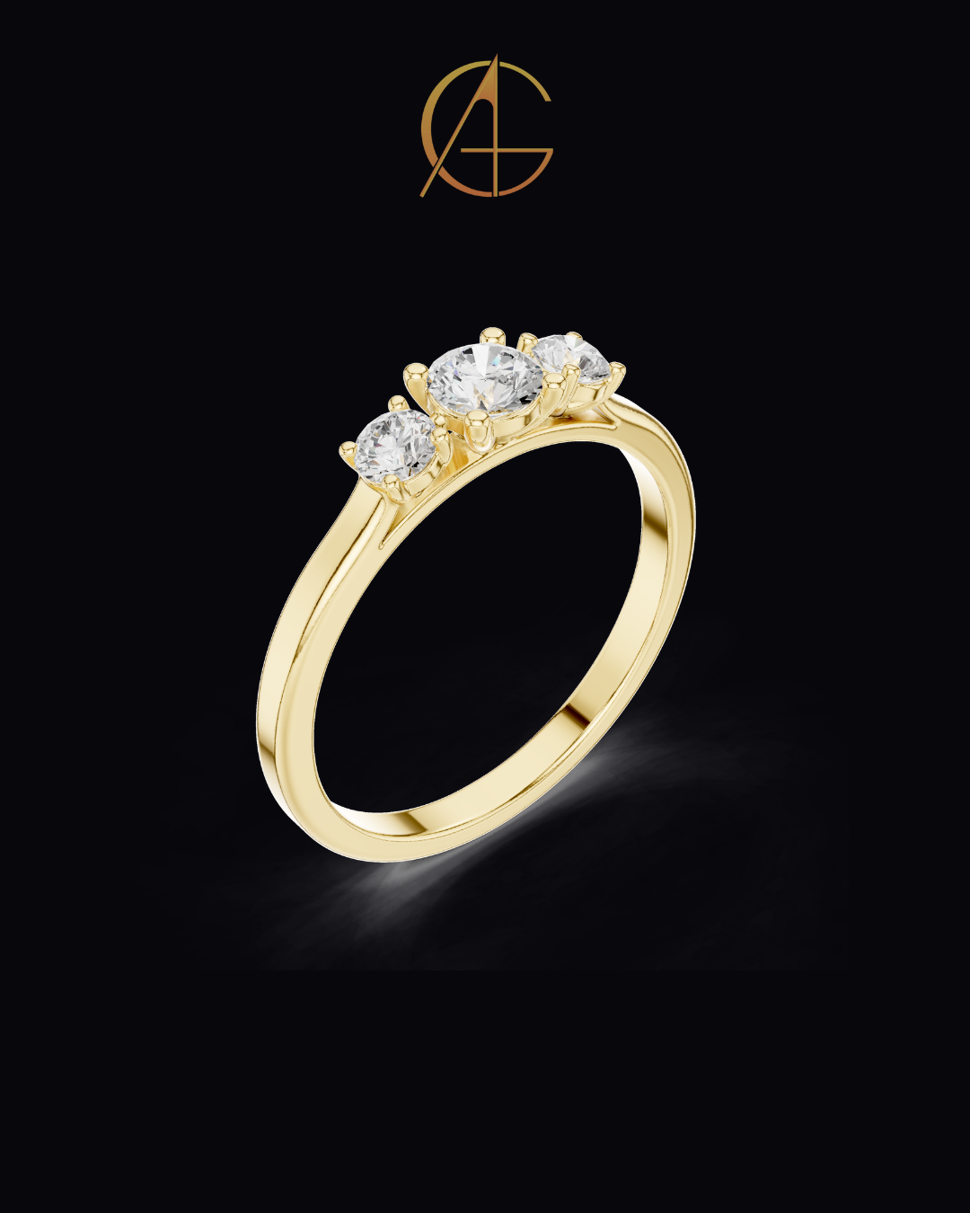 0.30 CT Timeless Union Three Moissanite Round Diamond Band with Brilliant Radiance