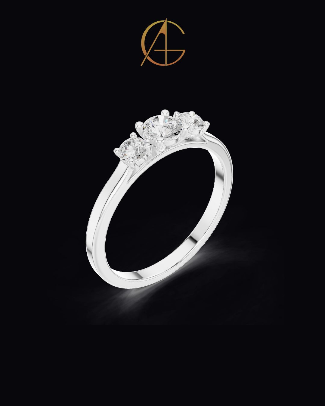 0.30 CT Timeless Union Three Moissanite Round Diamond Band with Brilliant Radiance