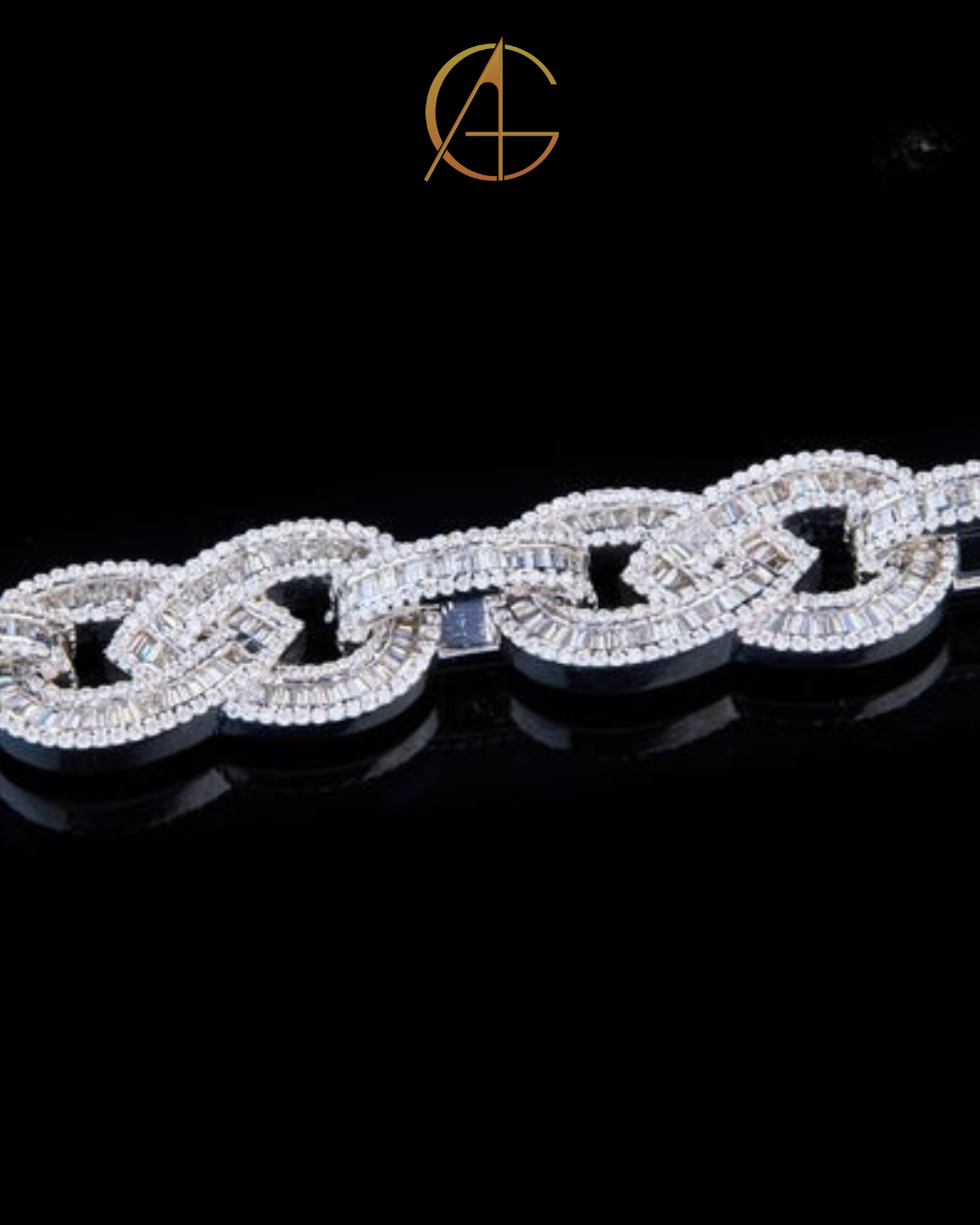 Designer Moissanite Diamond Cuban Bracelet Bold Luxury Style By Auren Gems