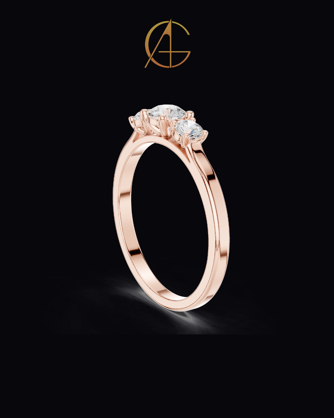 0.30 CT Timeless Union Three Moissanite Round Diamond Band with Brilliant Radiance