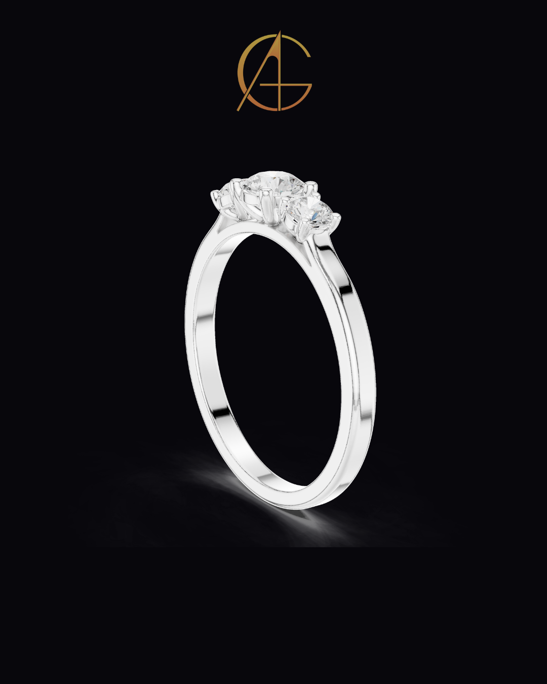 0.30 CT Timeless Union Three Moissanite Round Diamond Band with Brilliant Radiance