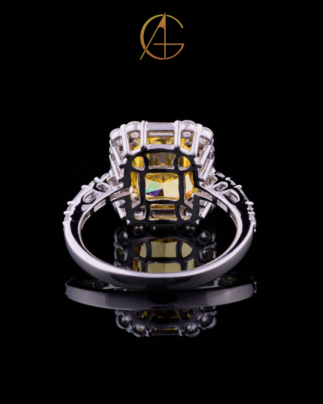 2.10 CT The Imperial Sunburst Moissanite Diamond Ring Radiant Cut Diamond Halo Ring