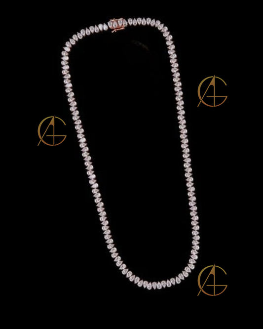 Icy Elegance Pear Moissanite Diamond Tennis Chain by Auren Gems