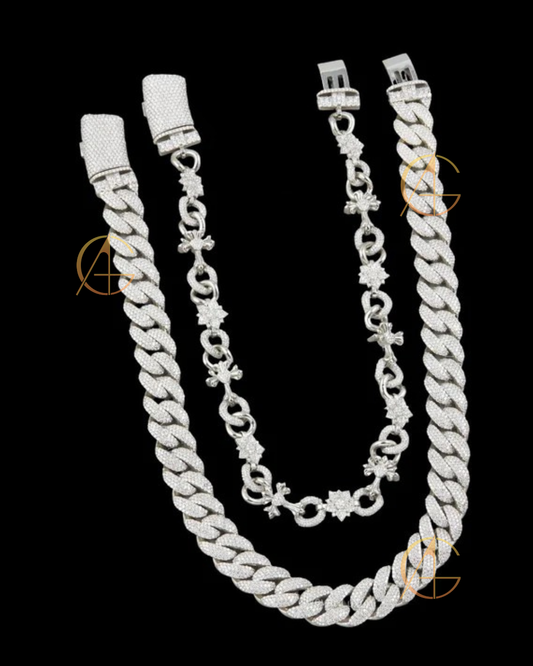 Iced Out Prong-Set Cuban Link - Luxury Custom Moissanite Diamond Chain by Auren