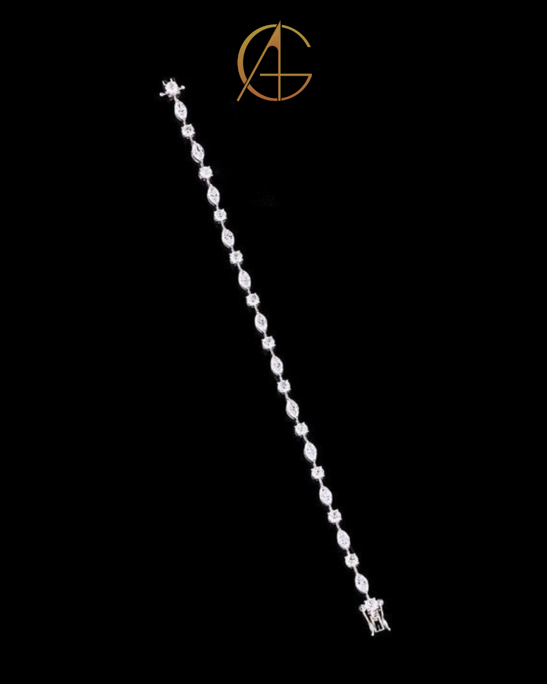 Marquise and Round Cut Moissanite Diamond Tennis Braclate by Auren Gems