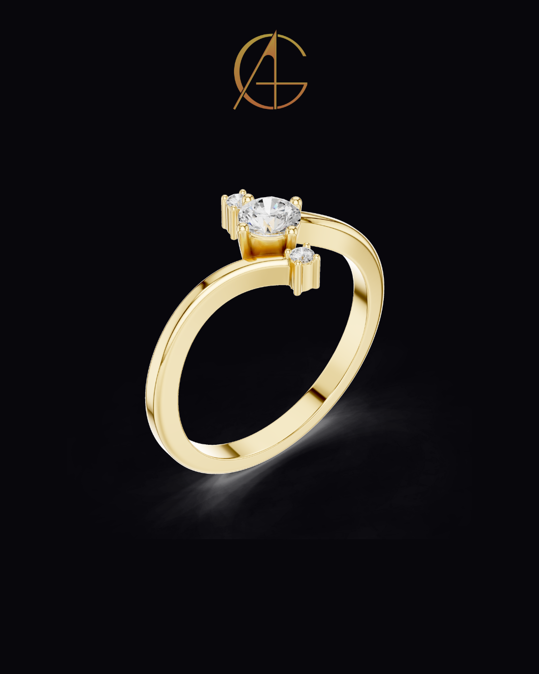0.50 CT Eternal Harmony Contemporary Moissanite Diamond Ring with Flowing Bypass Design