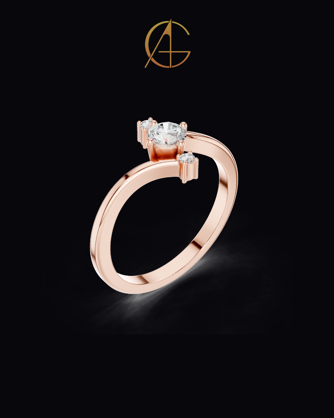 0.50 CT Eternal Harmony Contemporary Moissanite Diamond Ring with Flowing Bypass Design