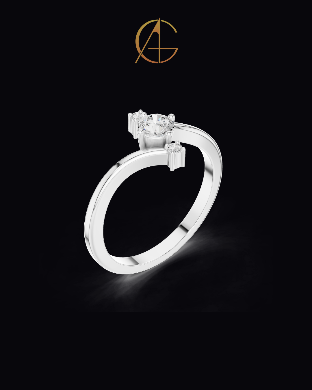 0.50 CT Eternal Harmony Contemporary Moissanite Diamond Ring with Flowing Bypass Design