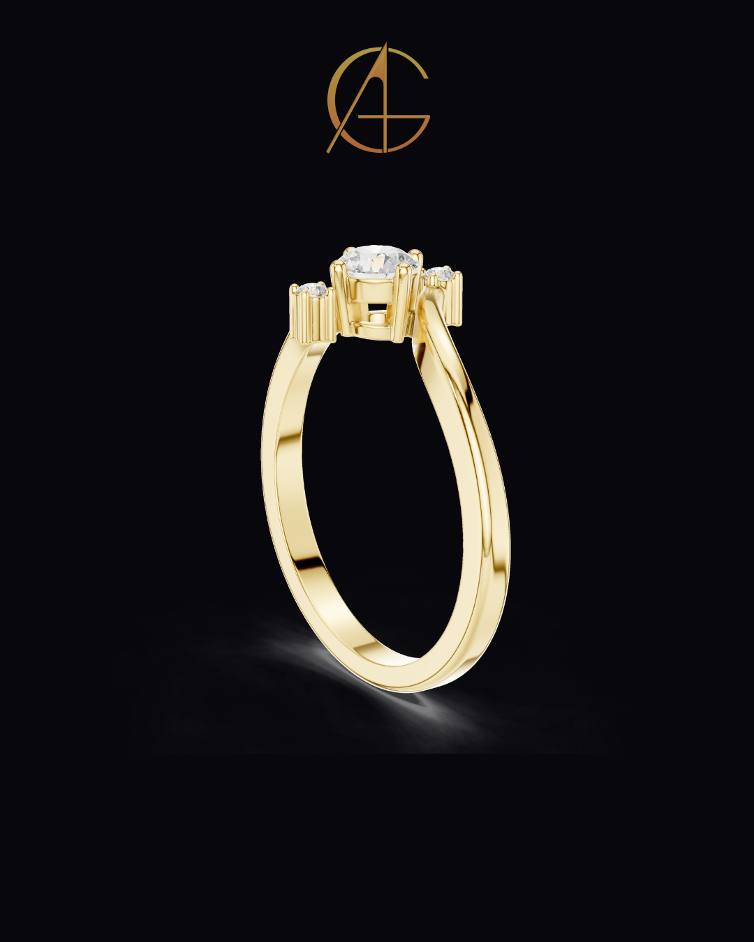 0.50 CT Eternal Harmony Contemporary Moissanite Diamond Ring with Flowing Bypass Design