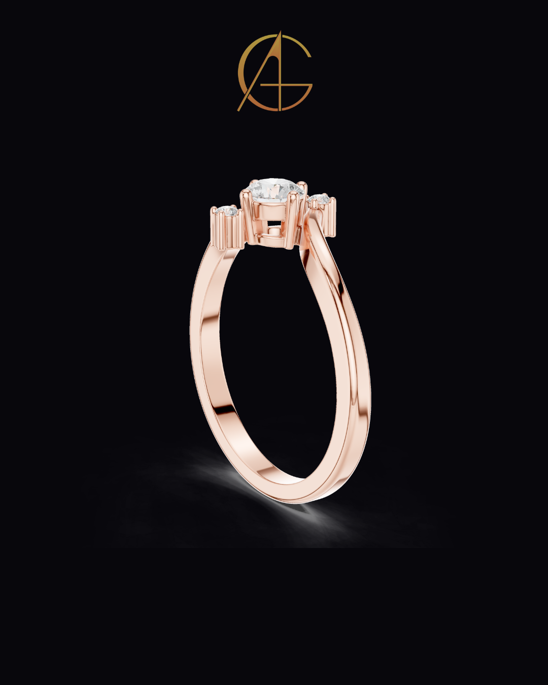 0.50 CT Eternal Harmony Contemporary Moissanite Diamond Ring with Flowing Bypass Design