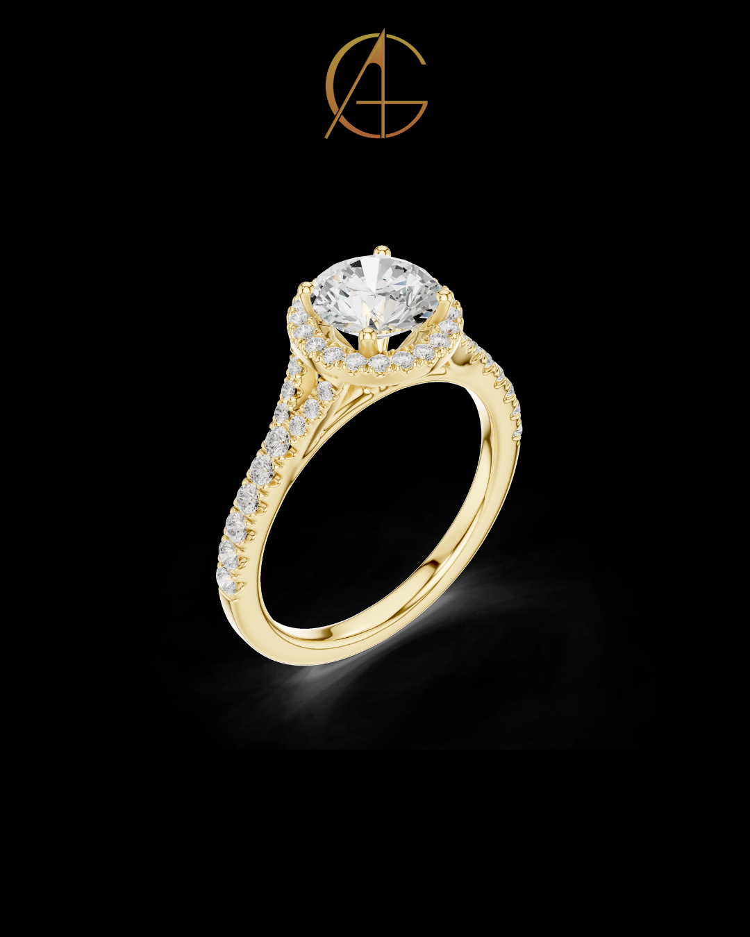 1.00 CT Luxurious Round Cut Halo Ring with Pave Moissanite Diamonds Elegant Sparkling Engagement Ring for Her