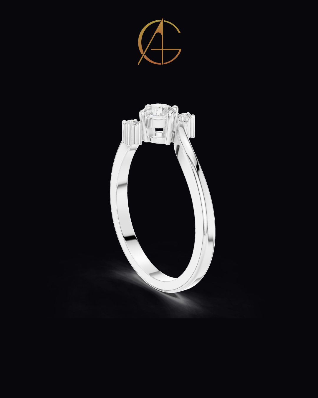 0.50 CT Eternal Harmony Contemporary Moissanite Diamond Ring with Flowing Bypass Design