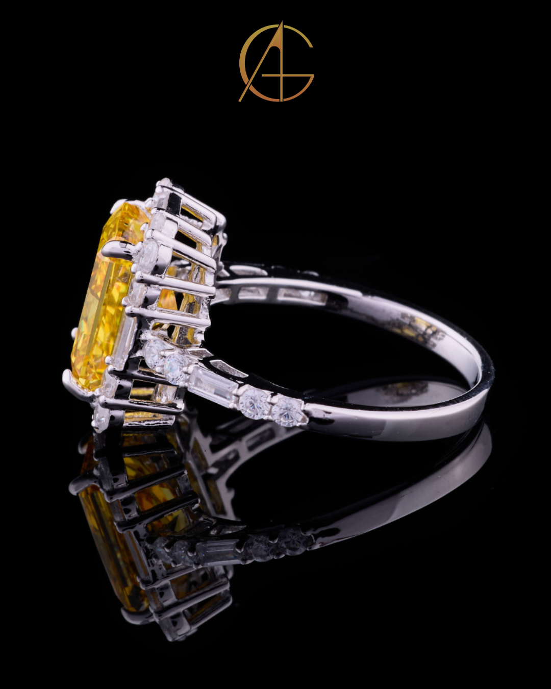 2.10 CT The Imperial Sunburst Moissanite Diamond Ring Radiant Cut Diamond Halo Ring