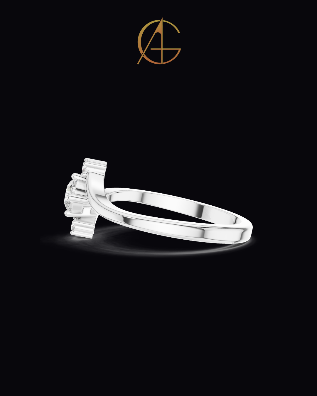 0.50 CT Eternal Harmony Contemporary Moissanite Diamond Ring with Flowing Bypass Design