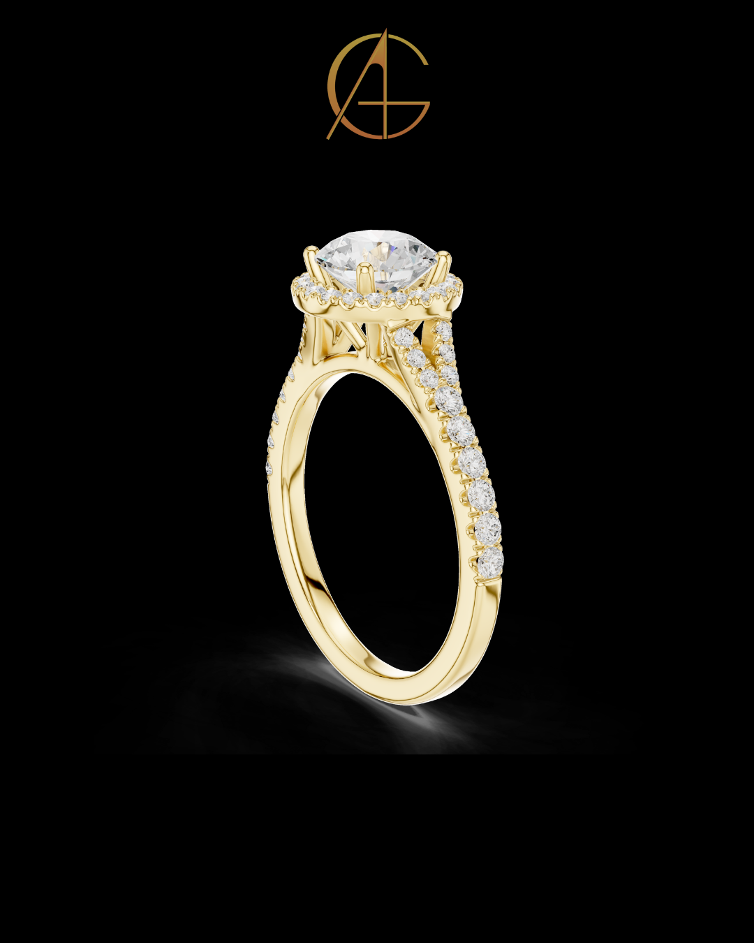 1.00 CT Luxurious Round Cut Halo Ring with Pave Moissanite Diamonds Elegant Sparkling Engagement Ring for Her