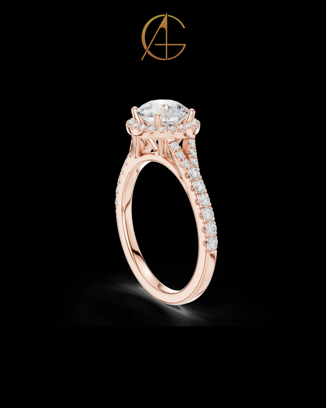 1.00 CT Luxurious Round Cut Halo Ring with Pave Moissanite Diamonds Elegant Sparkling Engagement Ring for Her