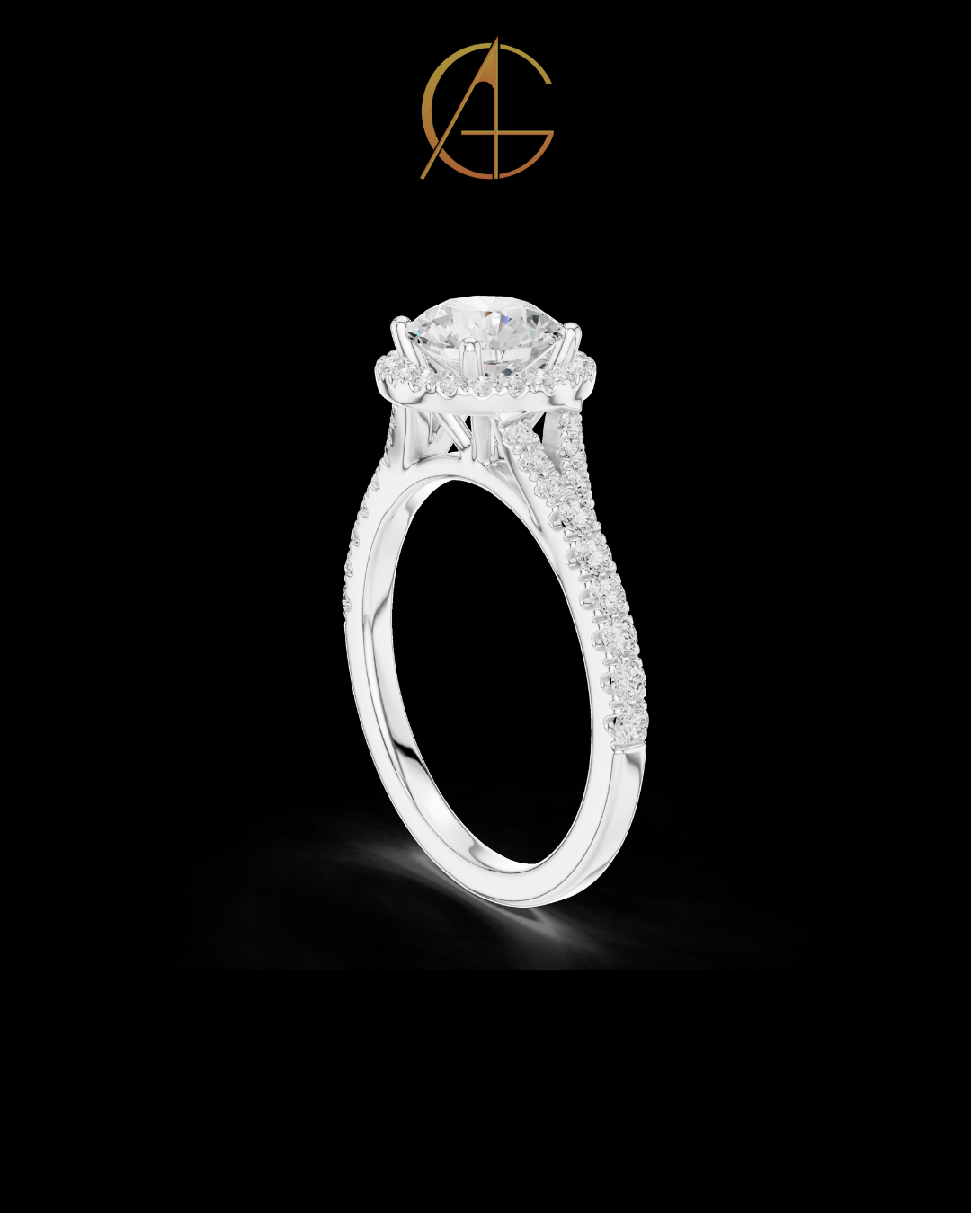 1.00 CT Luxurious Round Cut Halo Ring with Pave Moissanite Diamonds Elegant Sparkling Engagement Ring for Her