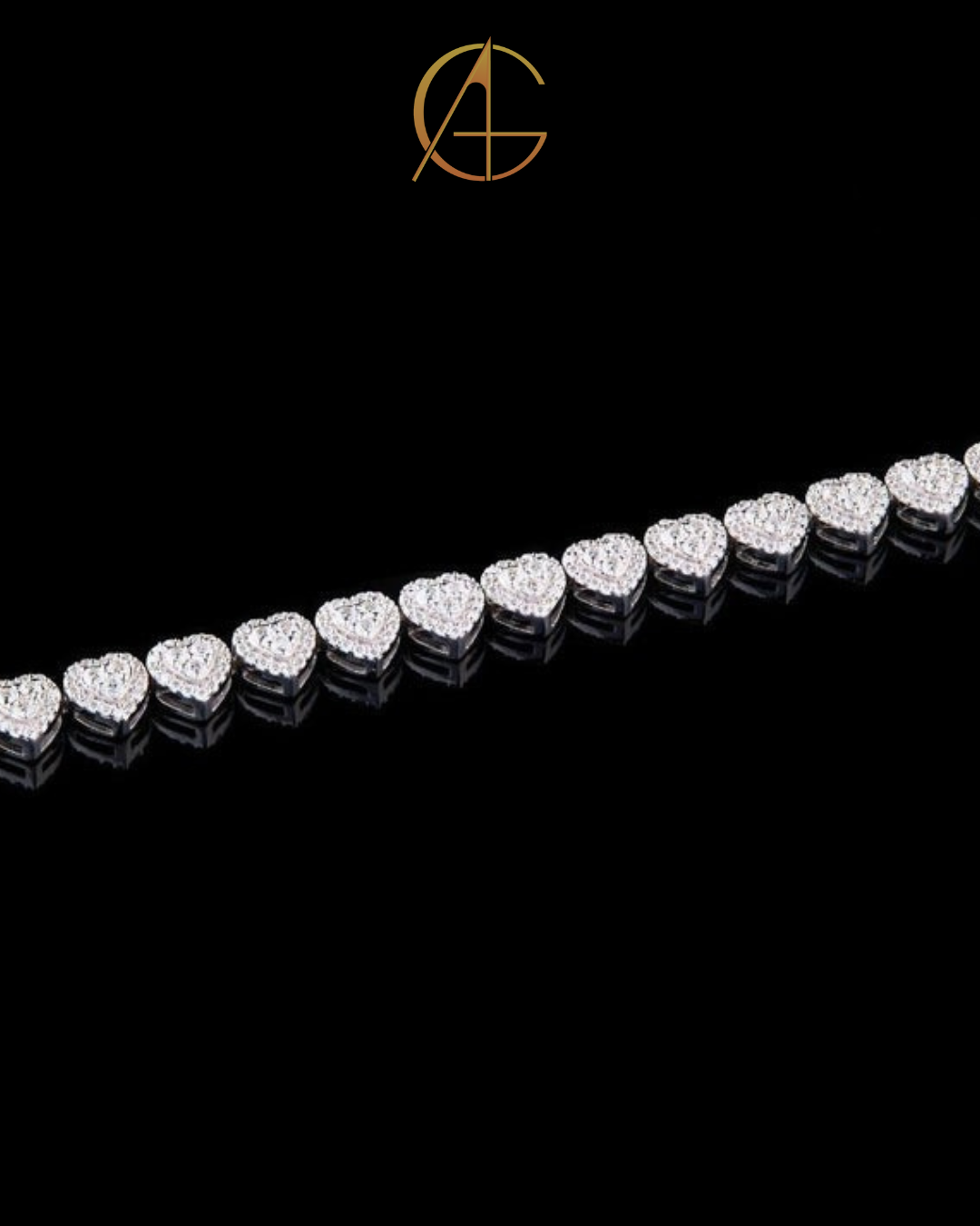 Heart Diamond Bangle Bracelet - VVS1 Moissanite Bridal Jewelry by Auren gems