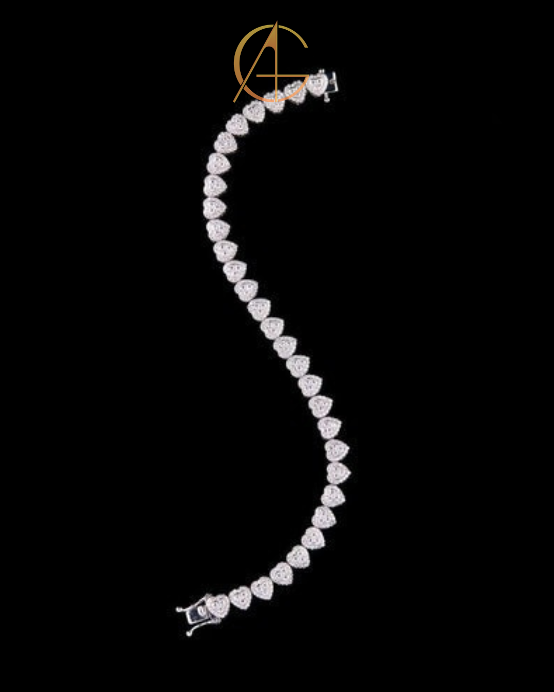 Heart Diamond Bangle Bracelet - VVS1 Moissanite Bridal Jewelry by Auren gems