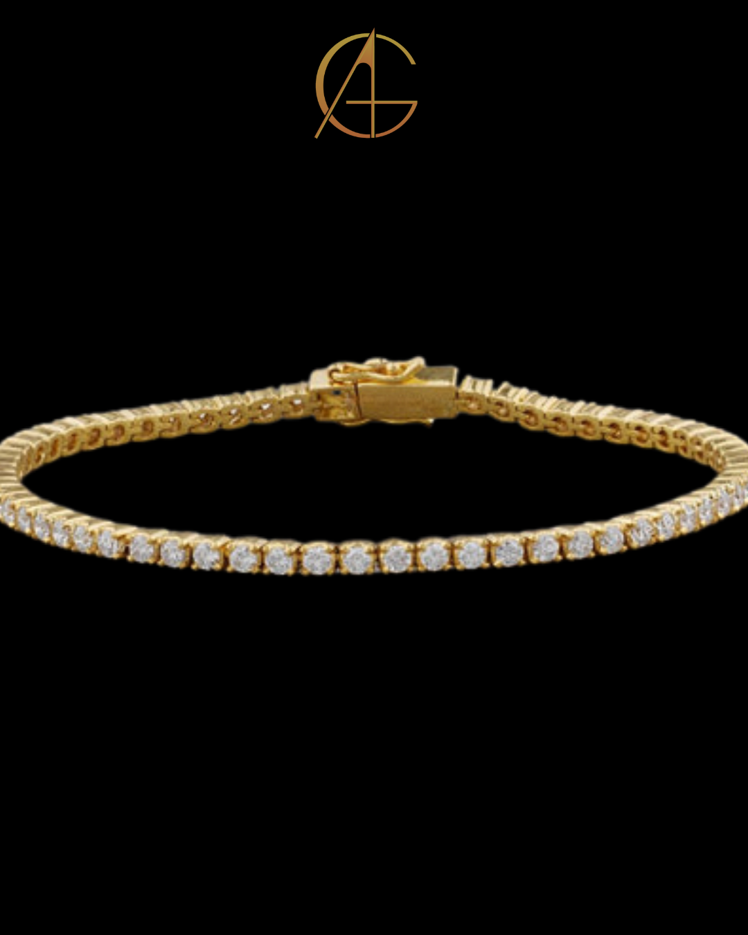 Custom Made Yellow Gold Moissanite Diamond Tennis Bracelet By Auren Gems