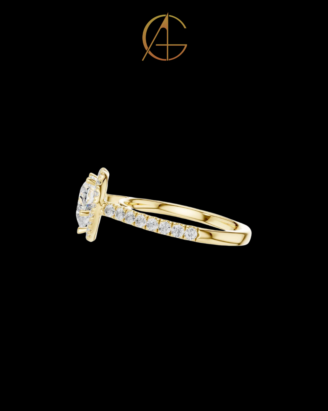 1.50 CT Romantic Heart Shaped Moissanite Diamond Halo Ring with Pave Diamond Band
