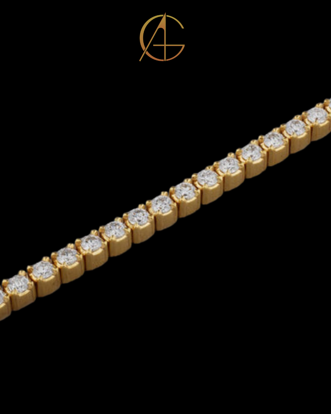 Custom Made Yellow Gold Moissanite Diamond Tennis Bracelet By Auren Gems