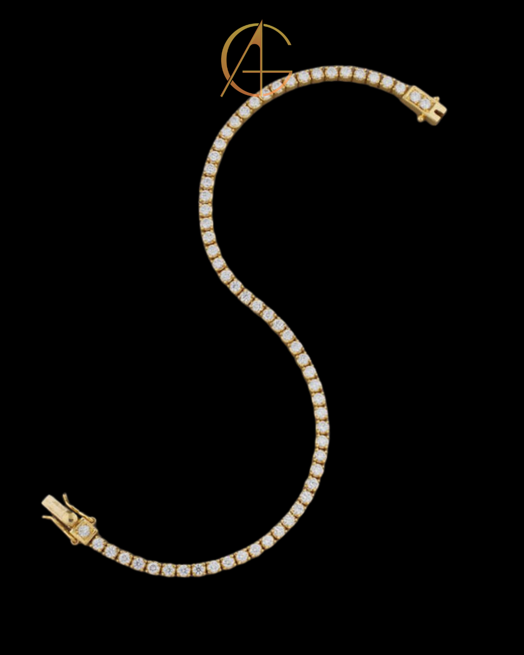 Custom Made Yellow Gold Moissanite Diamond Tennis Bracelet By Auren Gems