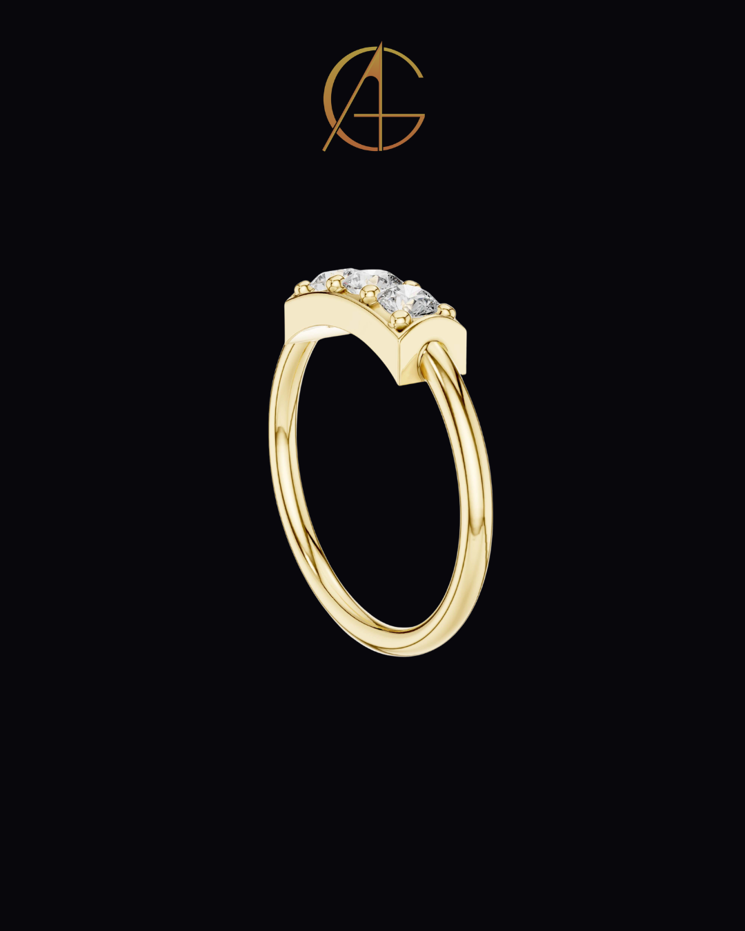 0.33 TCW Classic Three Stone Moissanite Diamond Bar Ring with Round Brilliant Cut Diamonds