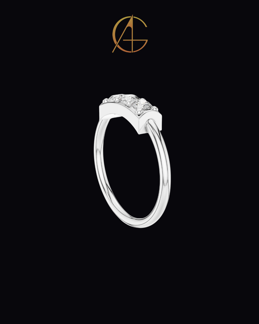 0.33 TCW Classic Three Stone Moissanite Diamond Bar Ring with Round Brilliant Cut Diamonds