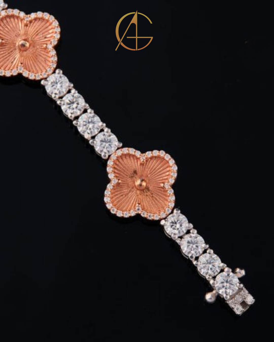 Iced Out Clover Bracelet - GRA Certified Moissanite Gift
