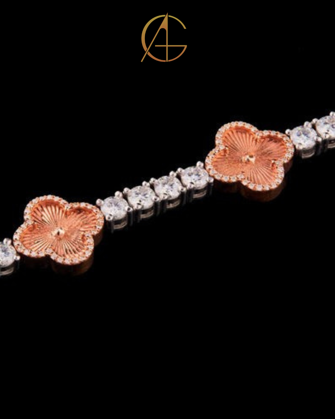 Iced Out Clover Bracelet - GRA Certified Moissanite Gift