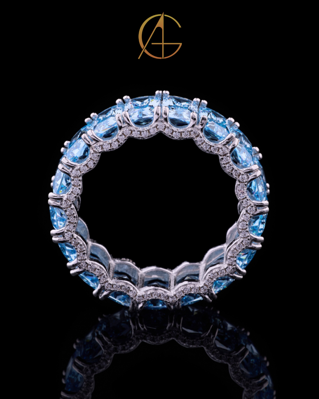 1.20 TCW Full Sparkle Moissanite Emerald Cut Diamond Eternity Luxury Statement Band