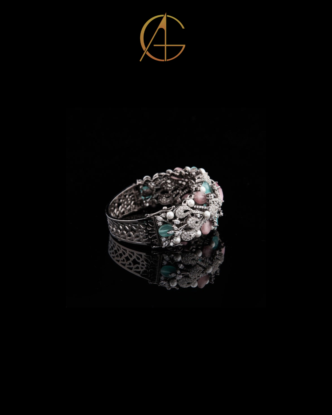 Flower Diamond Bangle Bracelet - VVS Moissanite Bridal Jewelry Gift