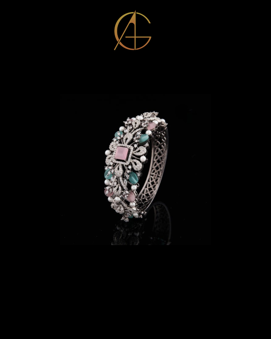 Flower Diamond Bangle Bracelet - VVS Moissanite Bridal Jewelry Gift
