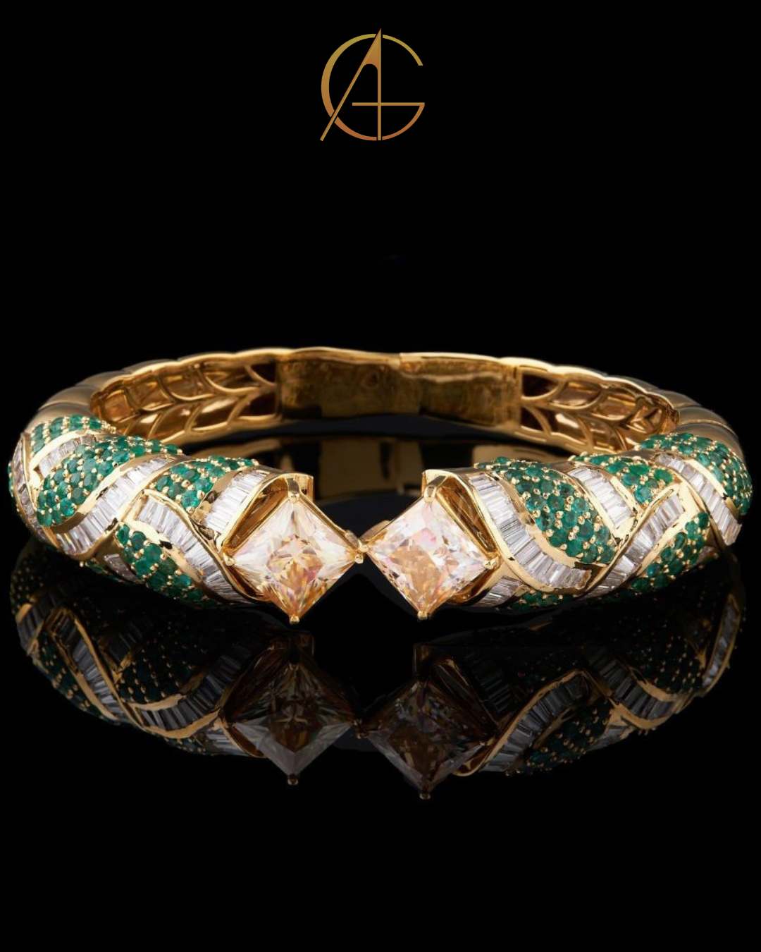 Custom Moissanite Bangle Bracelet - 925 Silver Diamond Jewelry by Auren Gems