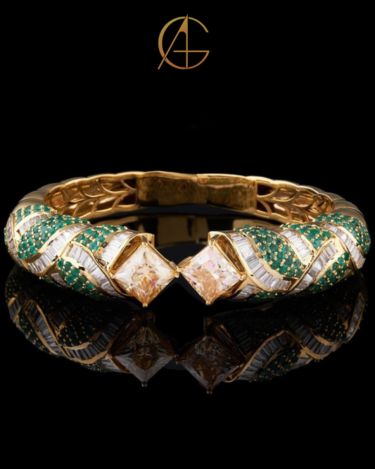 Custom Moissanite Bangle Bracelet - 925 Silver Diamond Jewelry by Auren Gems