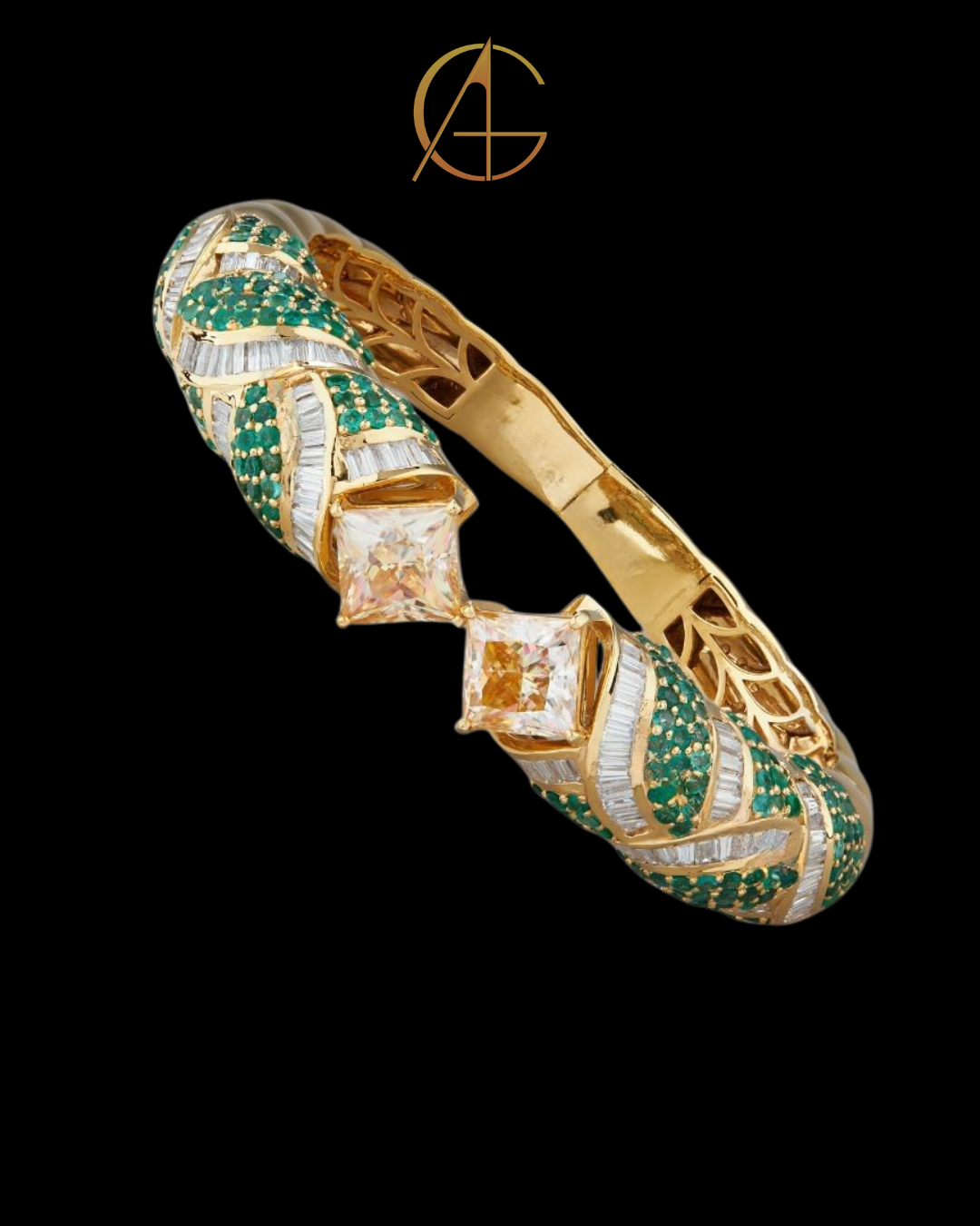 Custom Moissanite Bangle Bracelet - 925 Silver Diamond Jewelry by Auren Gems