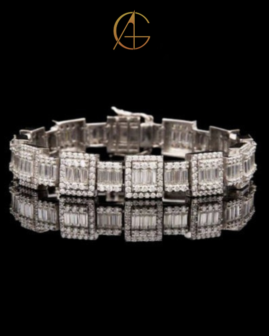 Moissanite Infinity Link Bracelet - VVS Moissanite Diamond Jewelry by Auren Gems